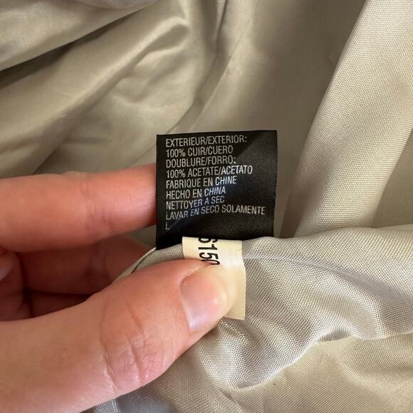 Isabella DeMarco Metallic Silver Genuine Leather Blazer Jacket Size M - Picture 8 of 10